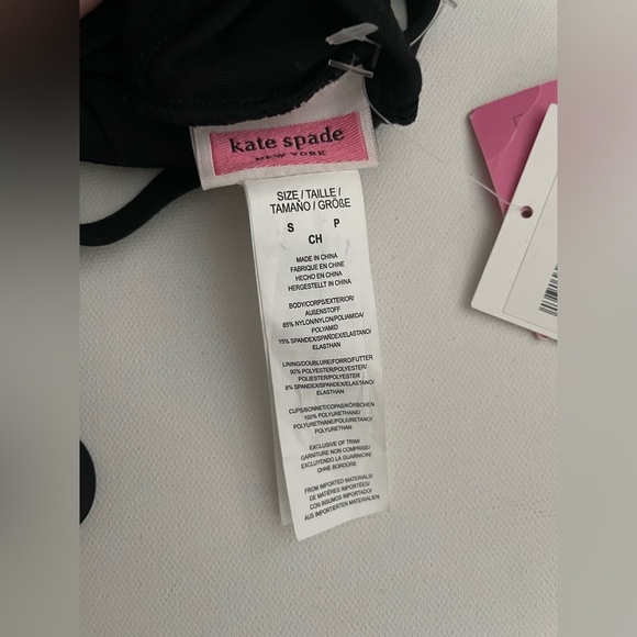 Kate Spade New York Smocked Underwire One Piece Swimsuit Solid Black S Small - Picture 2 of 7